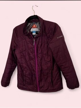 Columbia Plum Jacket with Blue Trim and Red Omni-Heat Badge